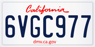 CA license plate 6VGC977