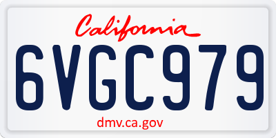 CA license plate 6VGC979