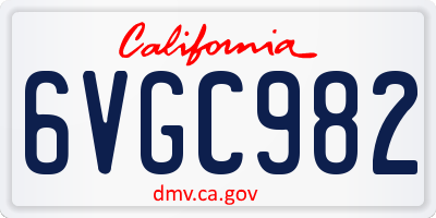 CA license plate 6VGC982
