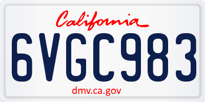CA license plate 6VGC983
