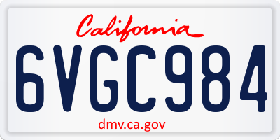 CA license plate 6VGC984