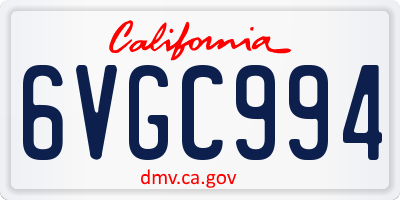 CA license plate 6VGC994