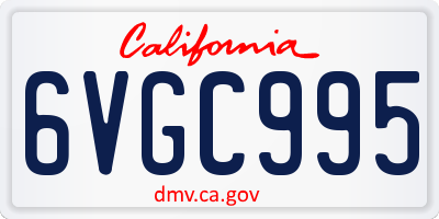 CA license plate 6VGC995