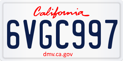 CA license plate 6VGC997