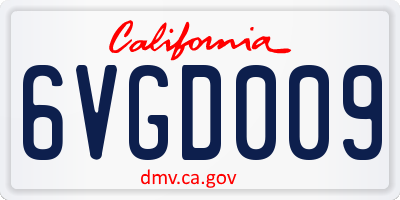CA license plate 6VGD009
