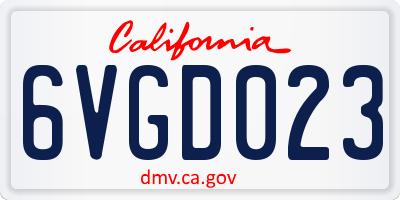 CA license plate 6VGD023