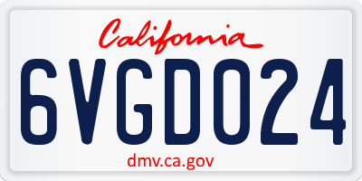CA license plate 6VGD024