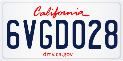 CA license plate 6VGD028