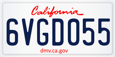 CA license plate 6VGD055