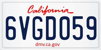 CA license plate 6VGD059