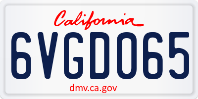CA license plate 6VGD065