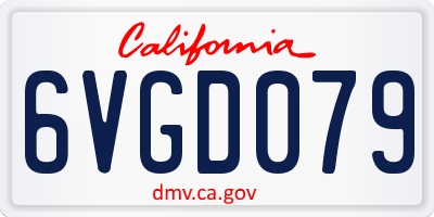 CA license plate 6VGD079
