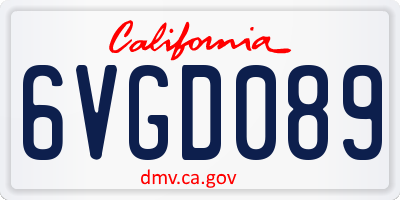 CA license plate 6VGD089