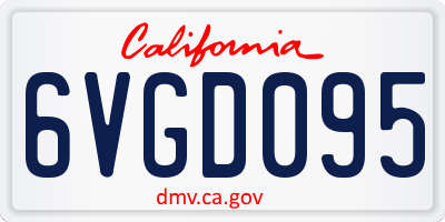 CA license plate 6VGD095
