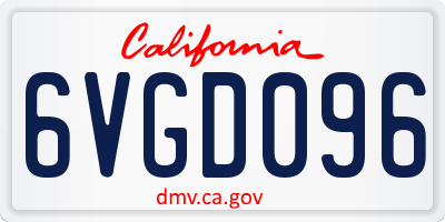 CA license plate 6VGD096