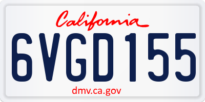 CA license plate 6VGD155