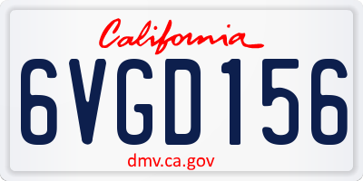 CA license plate 6VGD156