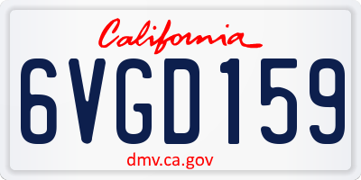 CA license plate 6VGD159