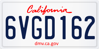 CA license plate 6VGD162