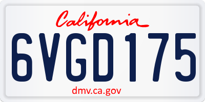 CA license plate 6VGD175