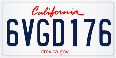 CA license plate 6VGD176