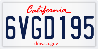 CA license plate 6VGD195