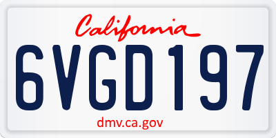 CA license plate 6VGD197