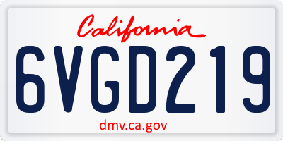 CA license plate 6VGD219