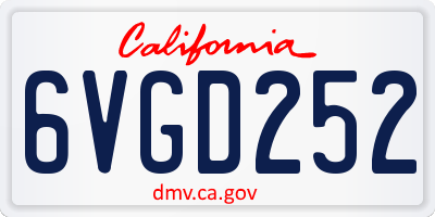 CA license plate 6VGD252