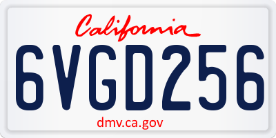 CA license plate 6VGD256