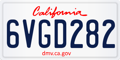 CA license plate 6VGD282