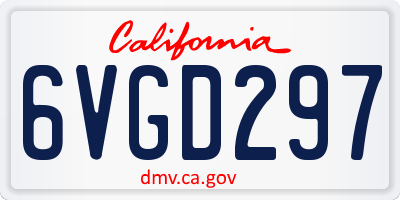CA license plate 6VGD297
