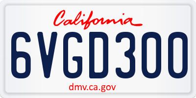 CA license plate 6VGD300
