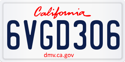 CA license plate 6VGD306