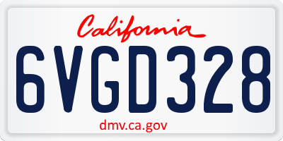 CA license plate 6VGD328