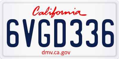 CA license plate 6VGD336