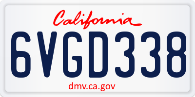 CA license plate 6VGD338