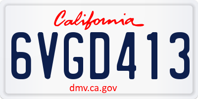 CA license plate 6VGD413