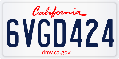 CA license plate 6VGD424