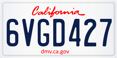 CA license plate 6VGD427