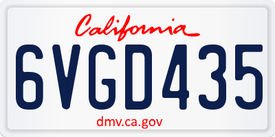 CA license plate 6VGD435