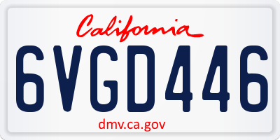 CA license plate 6VGD446