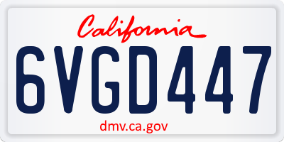 CA license plate 6VGD447