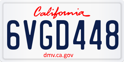 CA license plate 6VGD448