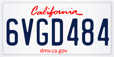 CA license plate 6VGD484