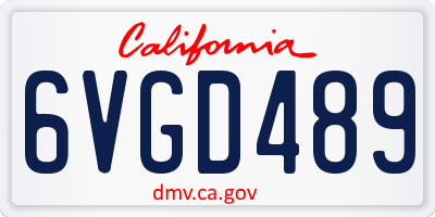 CA license plate 6VGD489