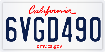 CA license plate 6VGD490