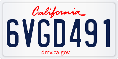 CA license plate 6VGD491