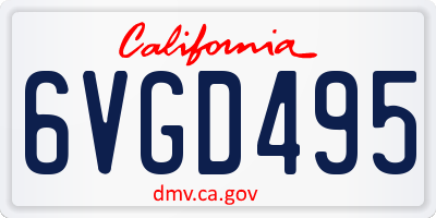 CA license plate 6VGD495