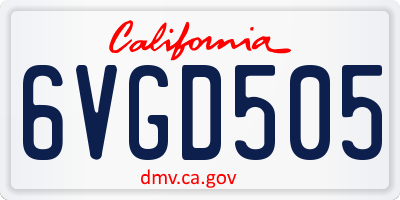 CA license plate 6VGD505